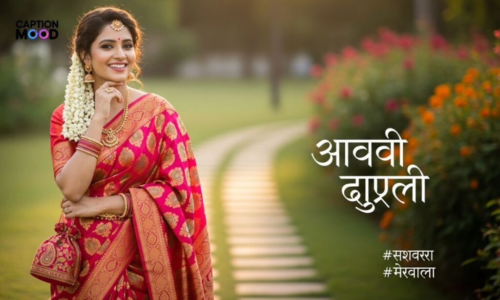 Short Marathi Caption for Instagram for Girl in Saree