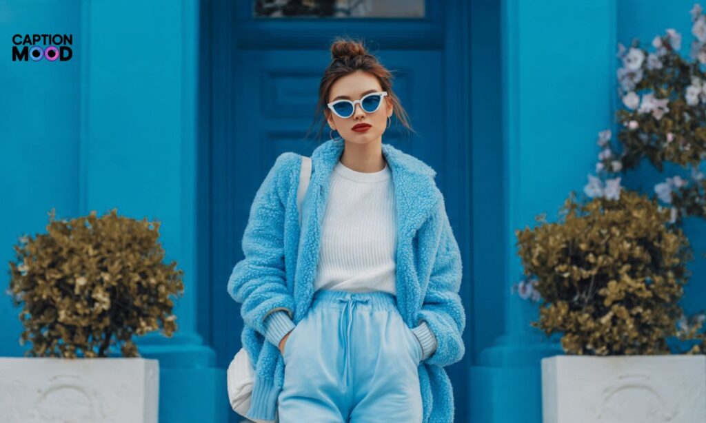 Blue Outfit Captions for Instagram for Girl
