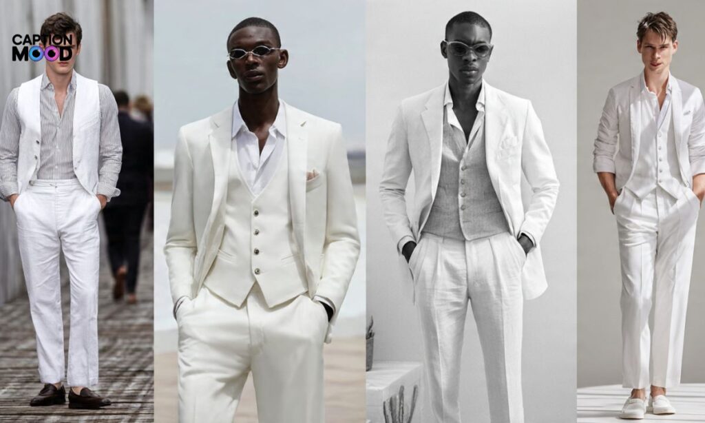 White Dress Captions for Men