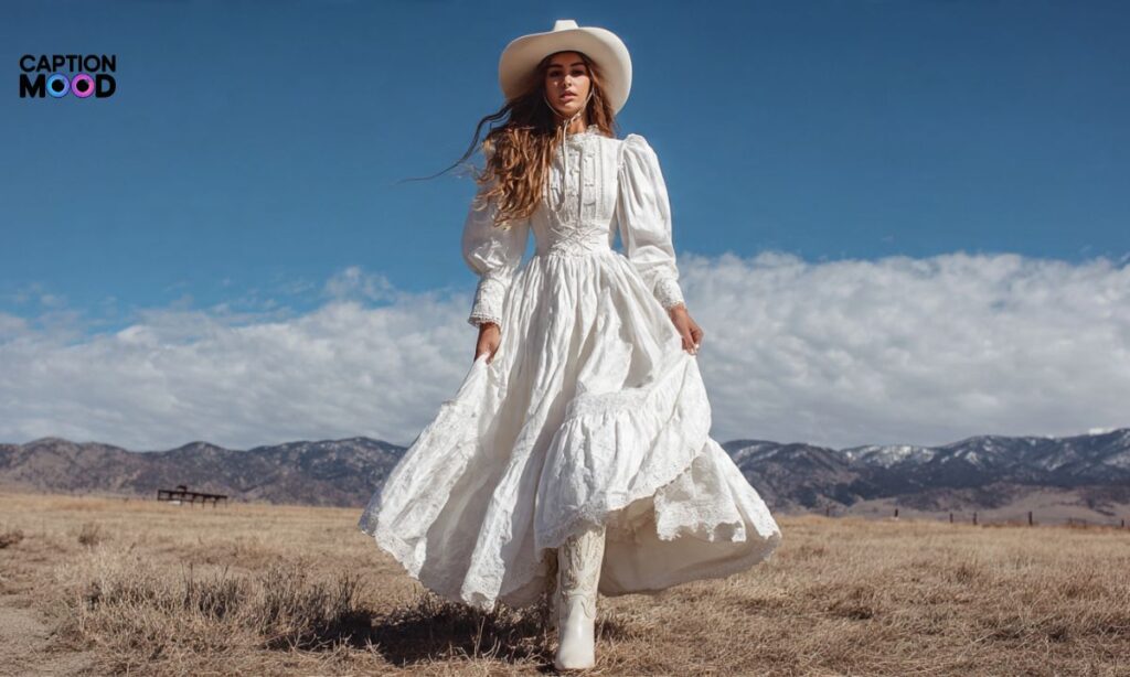 White Western Dress Captions for Instagram