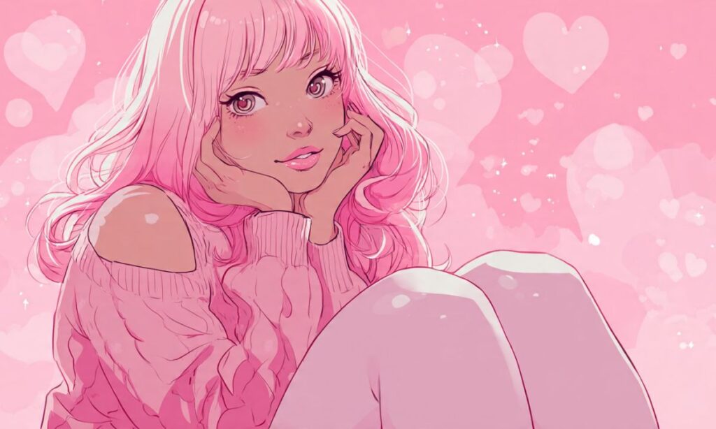 Pink, Kawaii, and Girly Vibes Hentai Captions