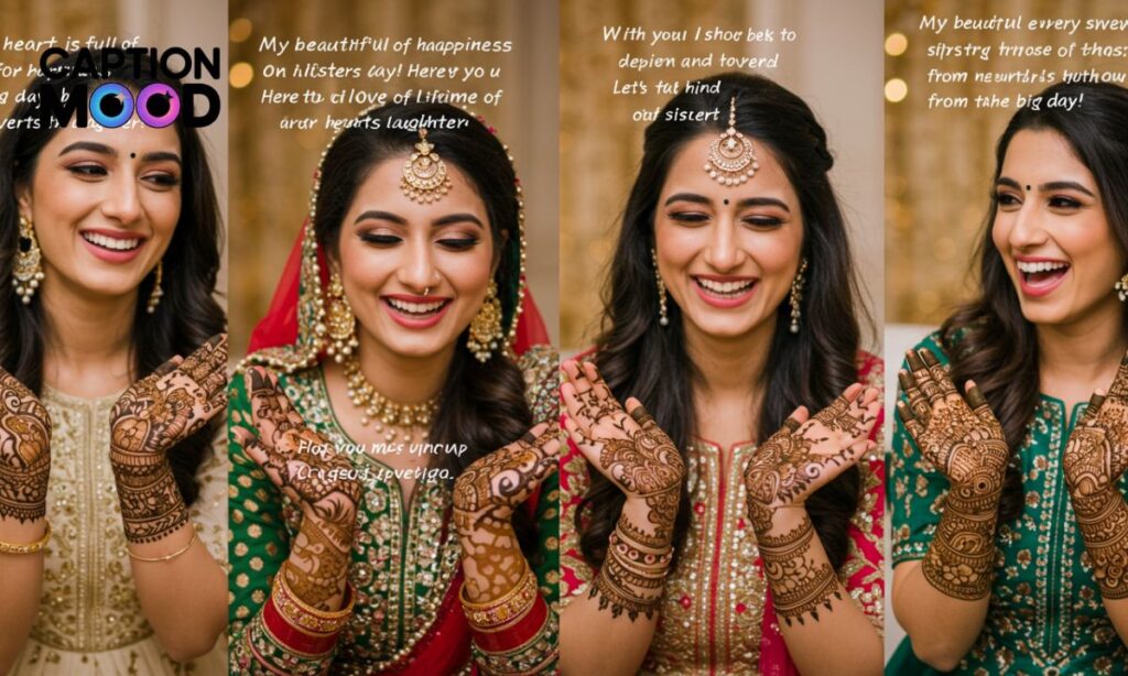 Heartfelt Mehndi Captions for Bride’s Sisters