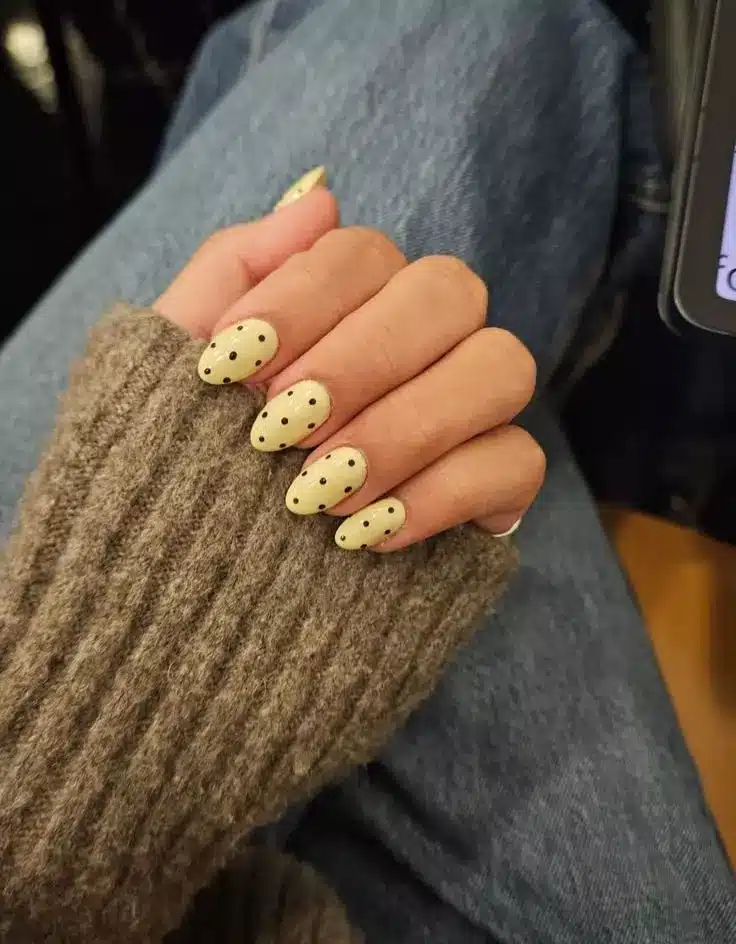 Yellow Polka Dot Nails