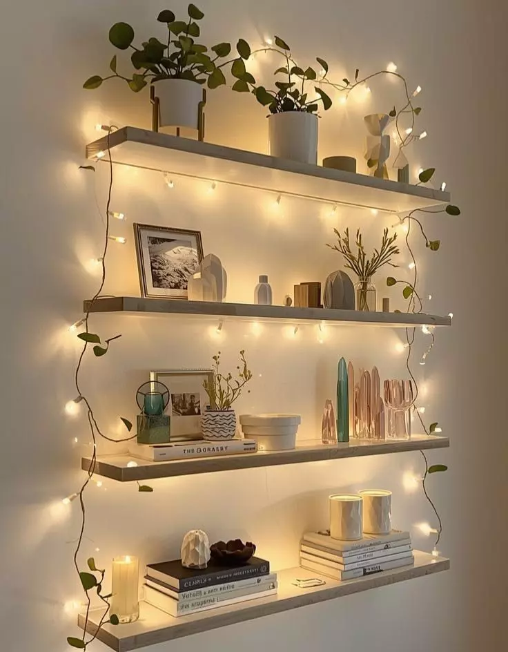 White Floating Shelves