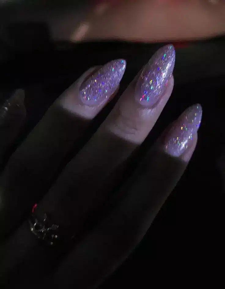 Holographic Glitter Nails