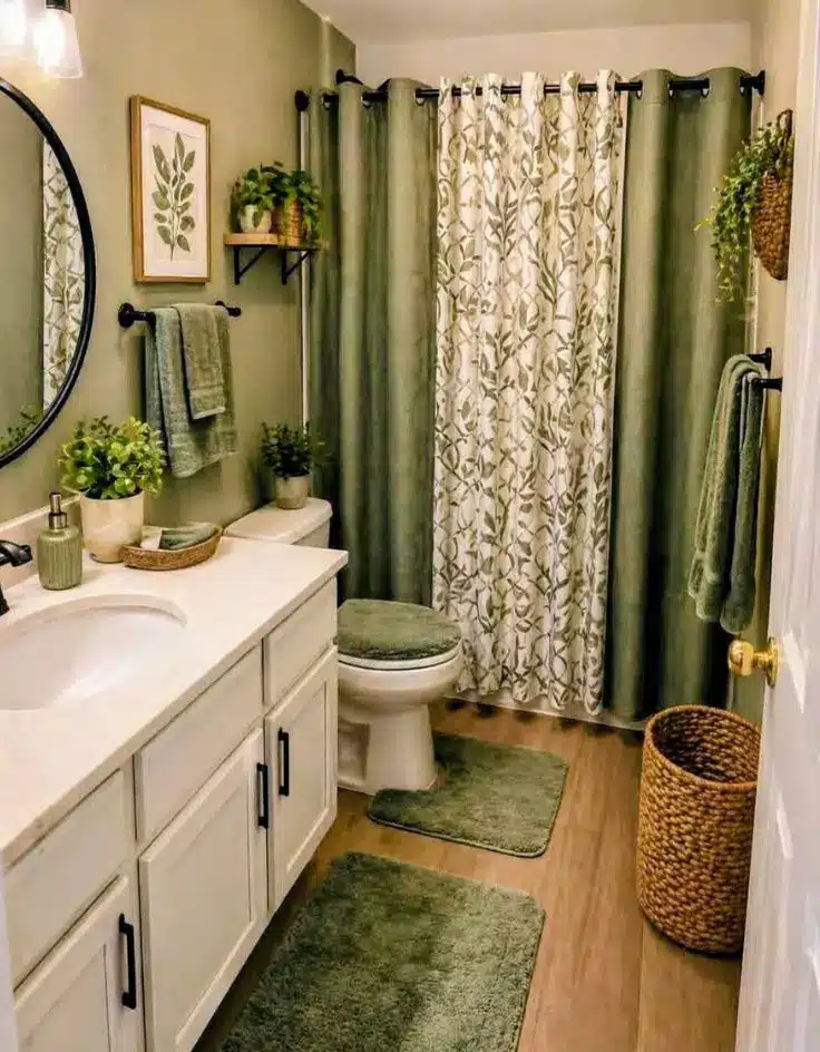 Green Shower Curtain