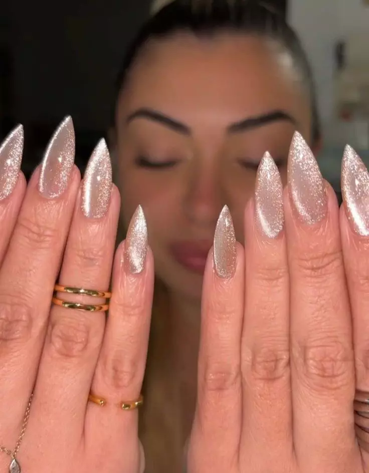 Nude Glitter Nails