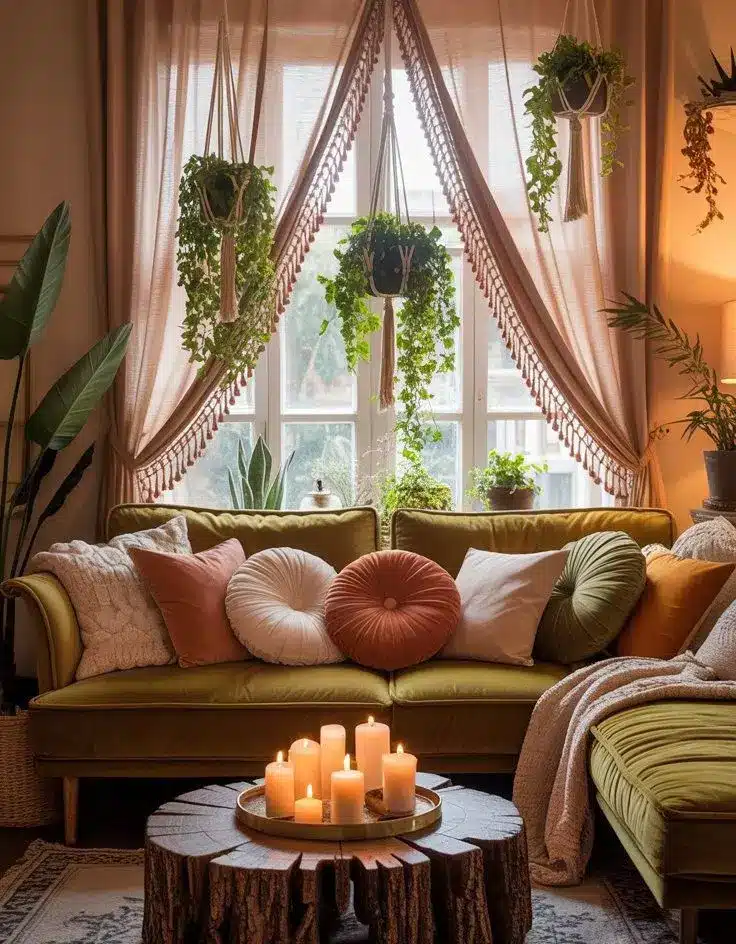 Curtains Boho Living Room