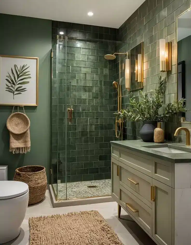 Green Moody Bathroom Ideas