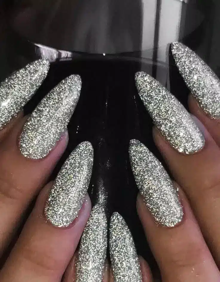 Metallic Glitter Nails