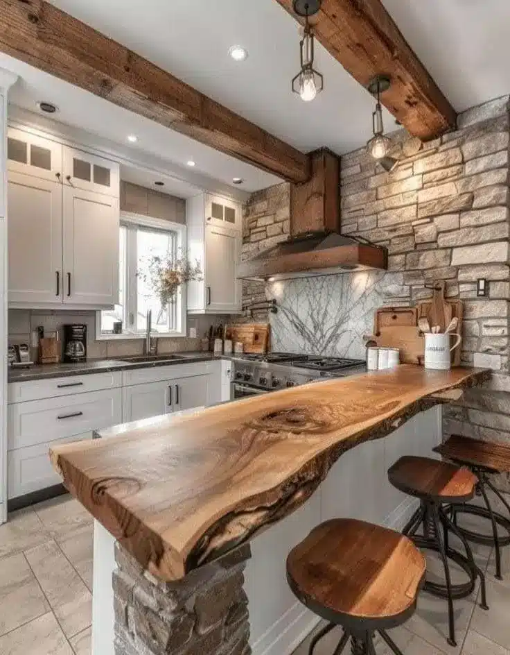 Wood Kitchen Counter Decor