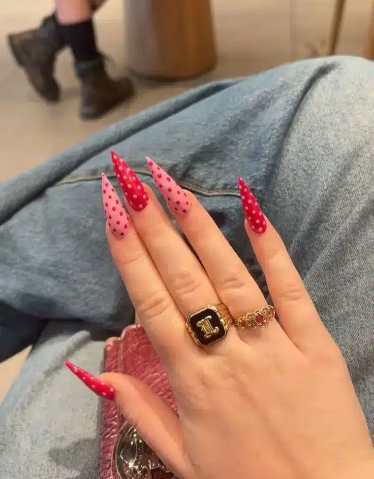 Long Polka Dot Nails