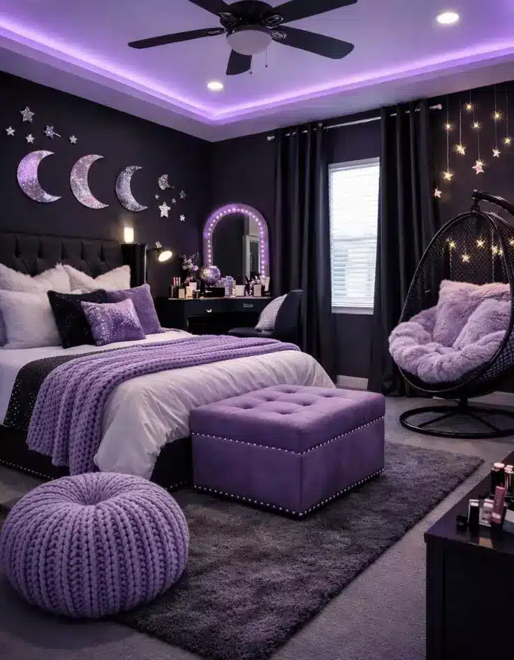 Purple Moody Bedroom