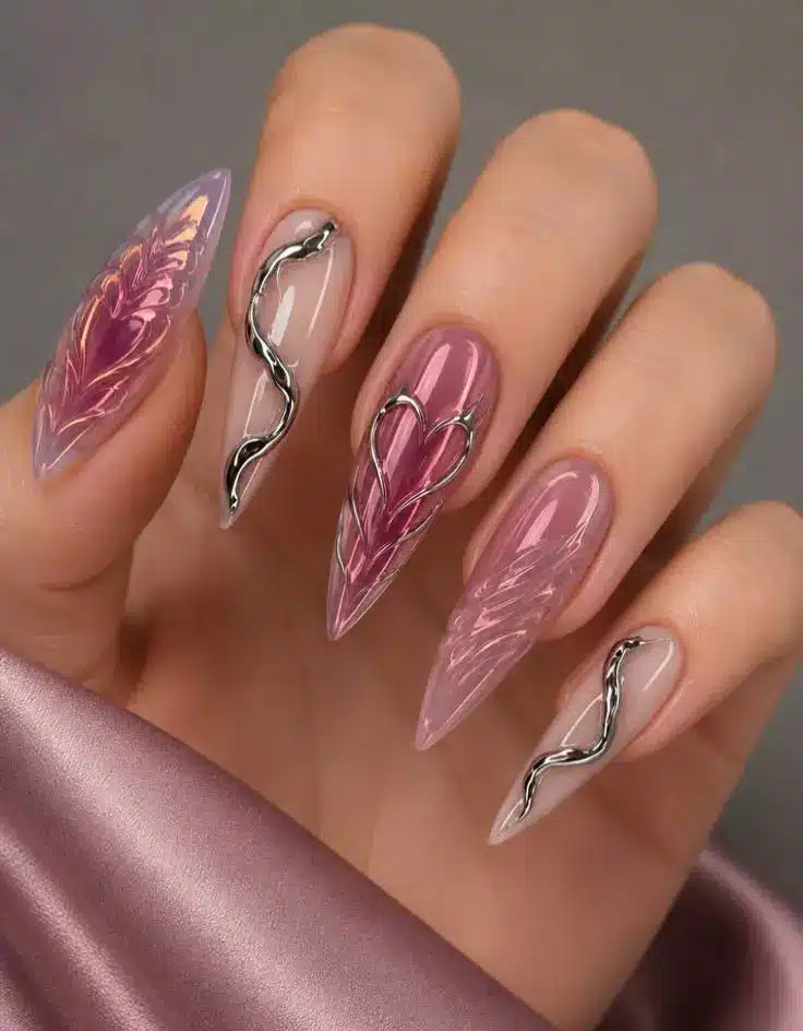 Pink Baddie Nails