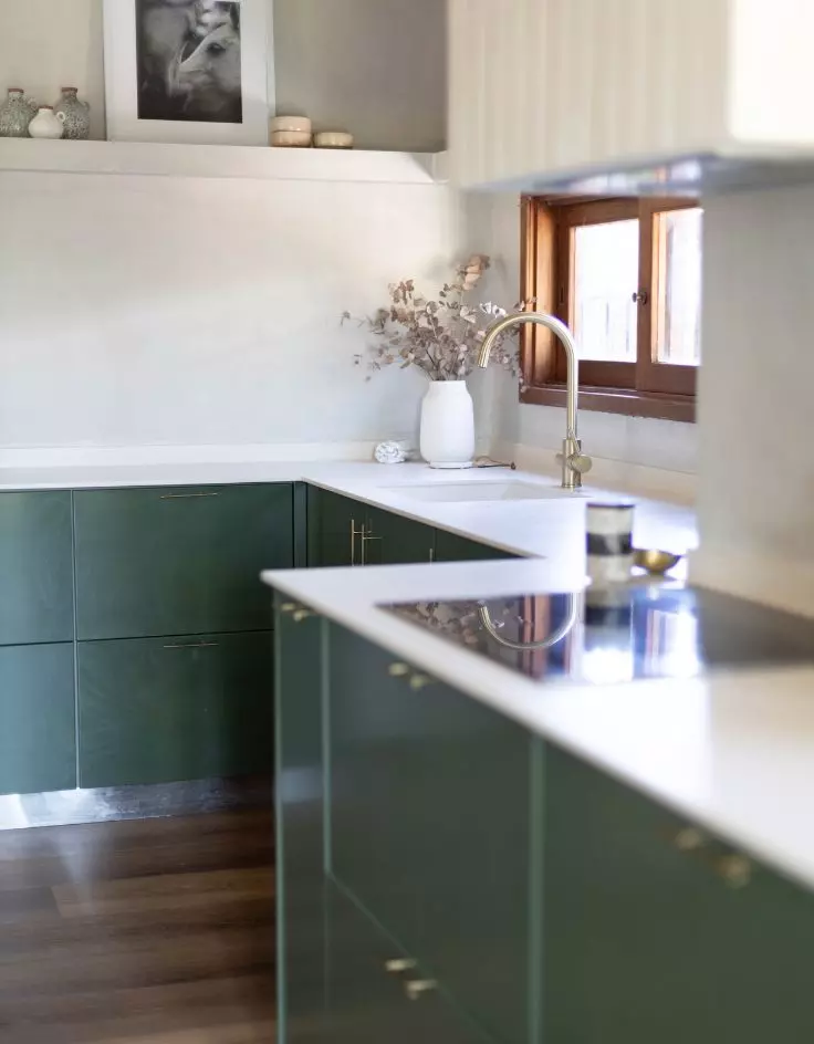 Pewter Green Kitchen Cabinets