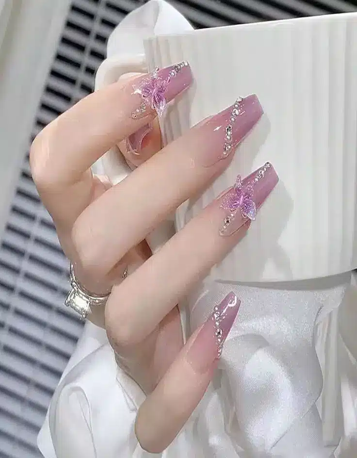 Girl Butterfly Nails