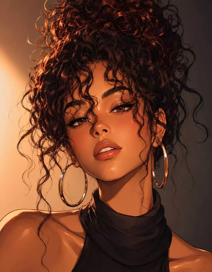 Black Curly Hair Cartoon Characters
