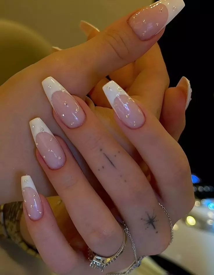 White Square Nails