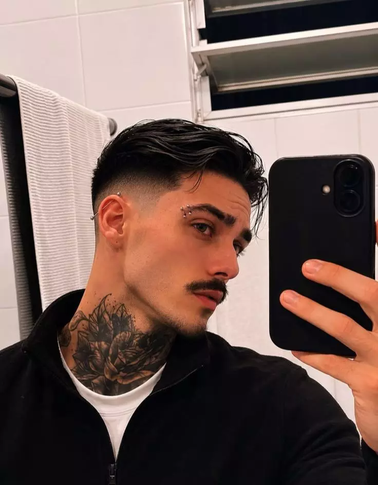 Slick Back Haircut with Taper