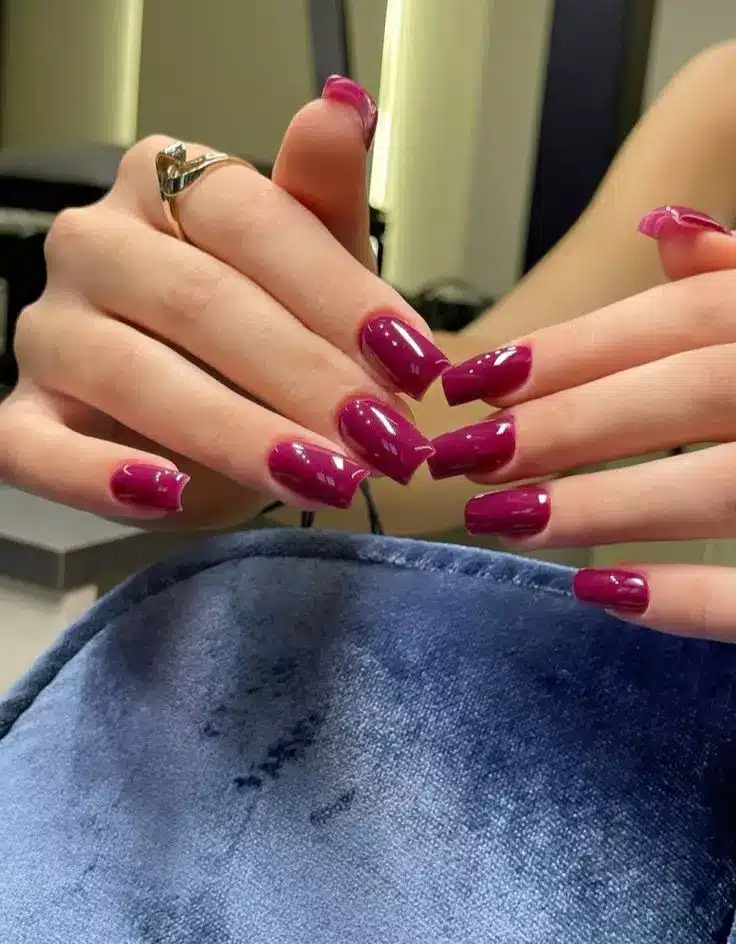Color Polish Square Nails