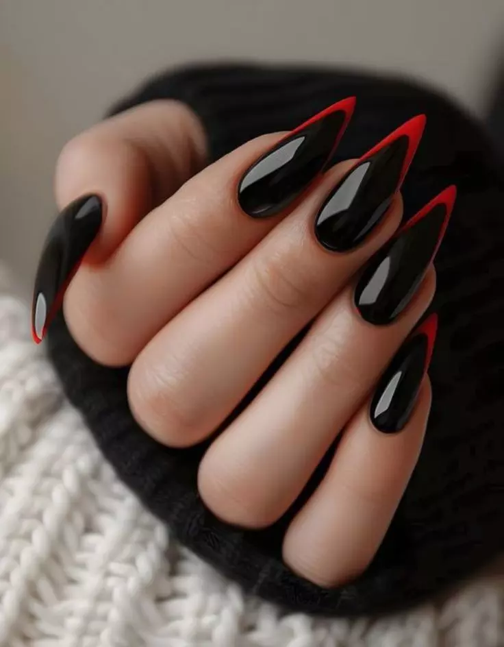 Black and Red Nails