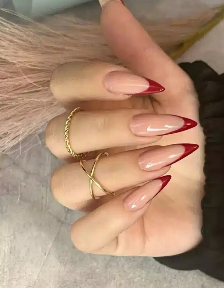 Red French Tip Nails