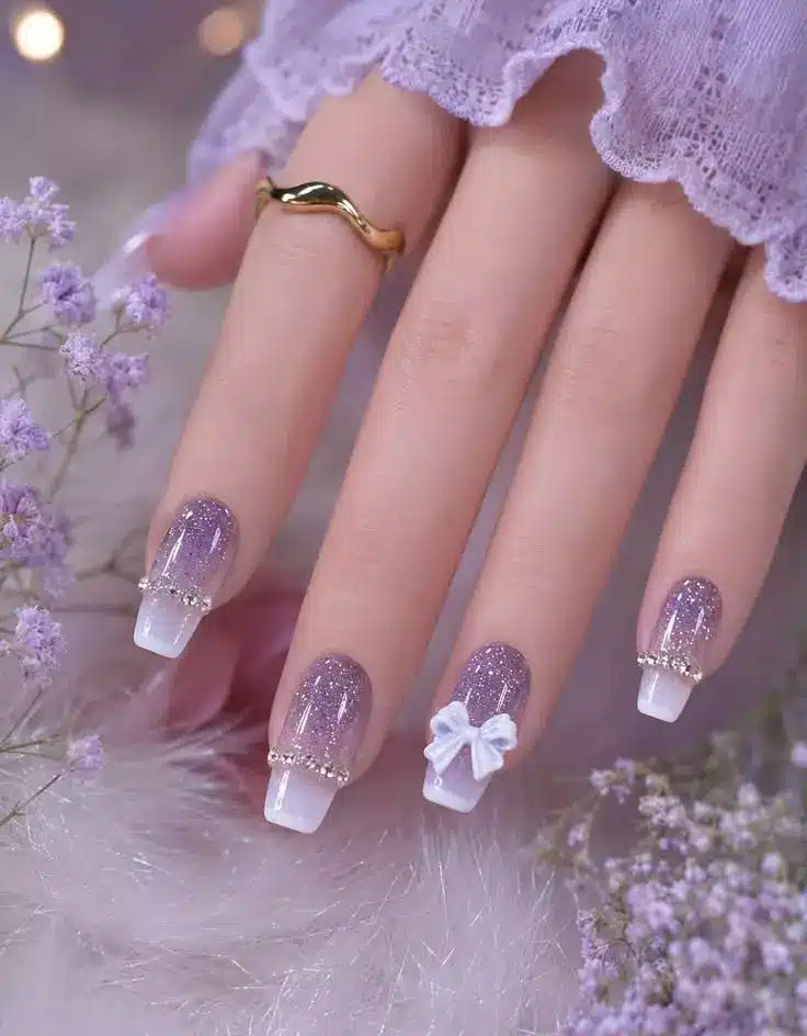 Purple Coffin Nails