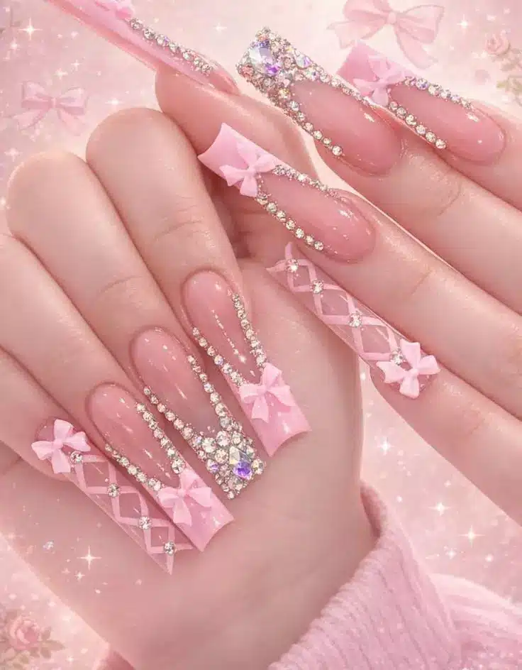 Pink Coffin Nails
