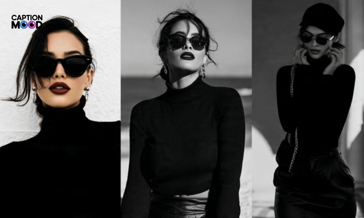 Black Outfit Captions