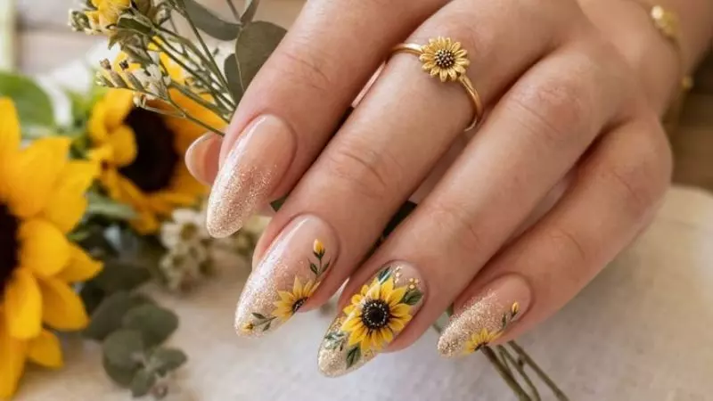 Sunflower Nails