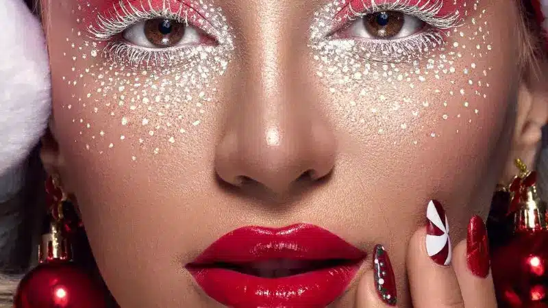 Red and White Nails